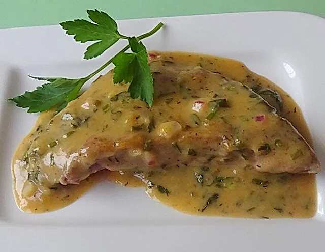 Schnitzel in Senfsoße, Die Sauce schmeckt fantastisch