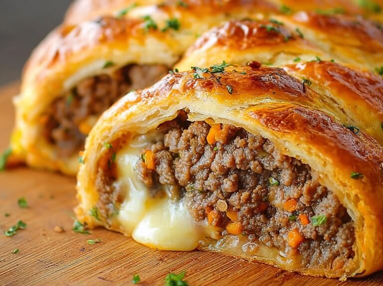 Hackfleisch Käse Rolle 