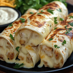 Käse Knoblauch Hähnchen Wraps