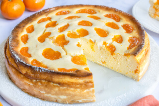Mandarinen Quarkkuchen ohne Boden in 10 Minuten