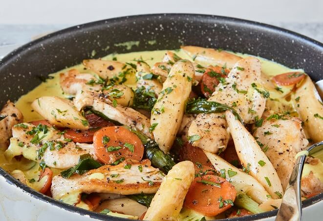 Spargelpfanne mit Hähnchen – leicht, frisch & voller Frühlingsgefühle